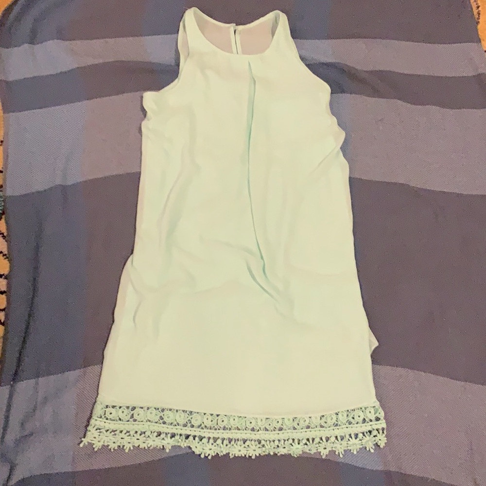 A-Lined Sherbet Green Chiffon Dress